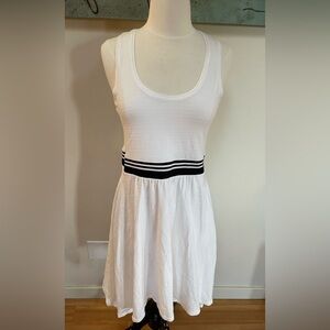 Maeve White Tank Dress with Black Stripe